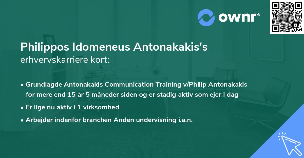 Philippos Idomeneus Antonakakis's erhvervskarriere kort