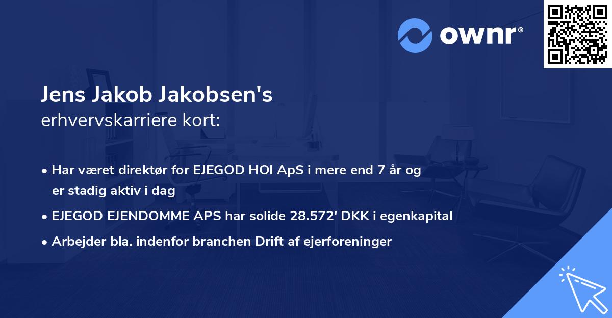 Jens Jakob Jakobsen's erhvervskarriere kort