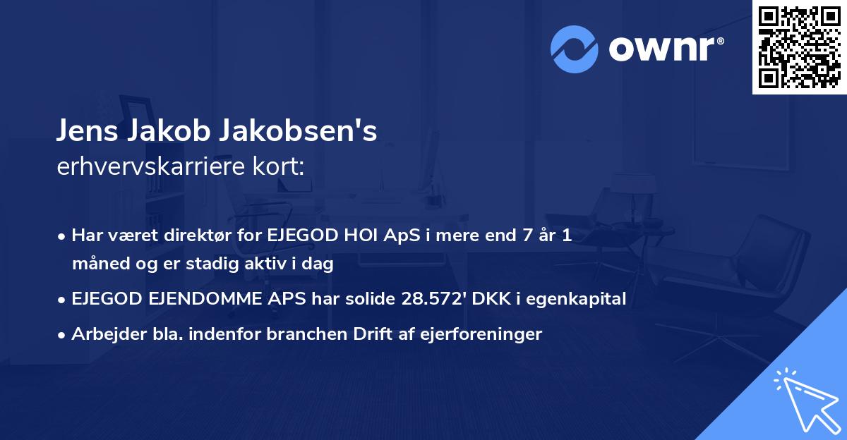 Jens Jakob Jakobsen's erhvervskarriere kort
