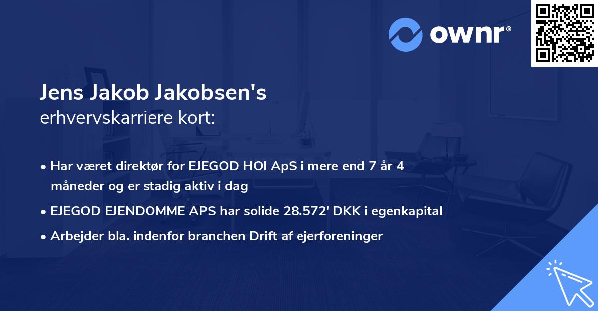 Jens Jakob Jakobsen's erhvervskarriere kort