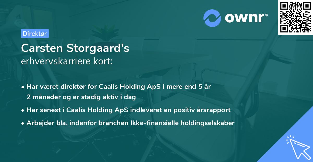 Carsten Storgaard's erhvervskarriere kort