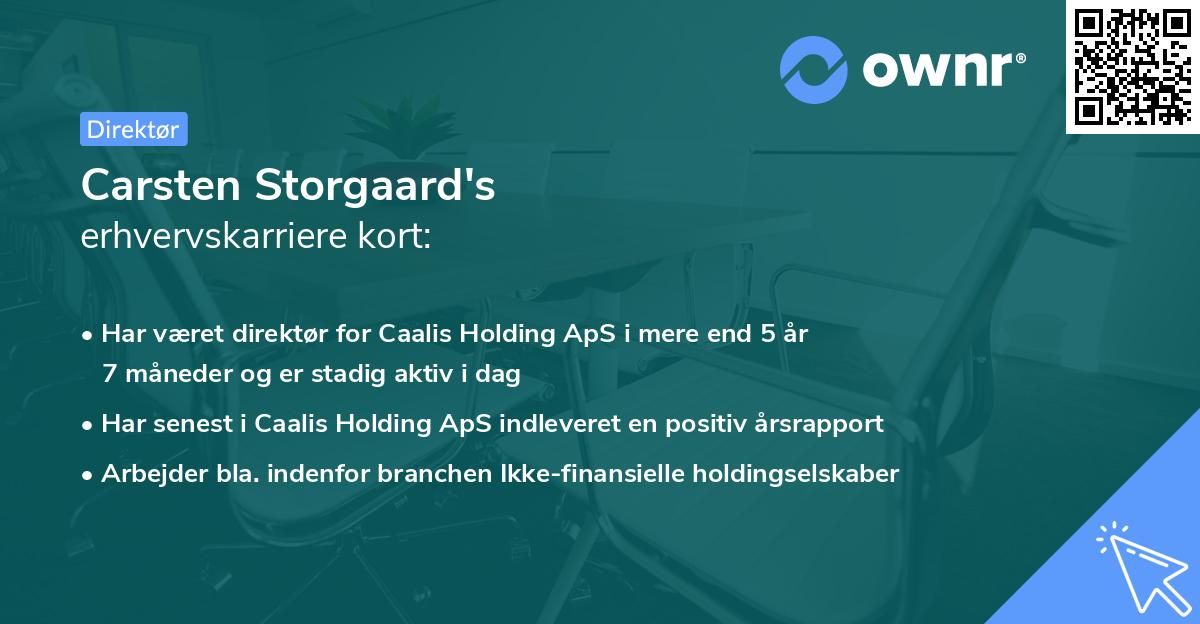 Carsten Storgaard's erhvervskarriere kort