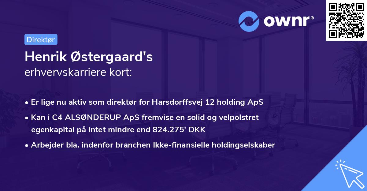 Henrik Østergaard's erhvervskarriere kort