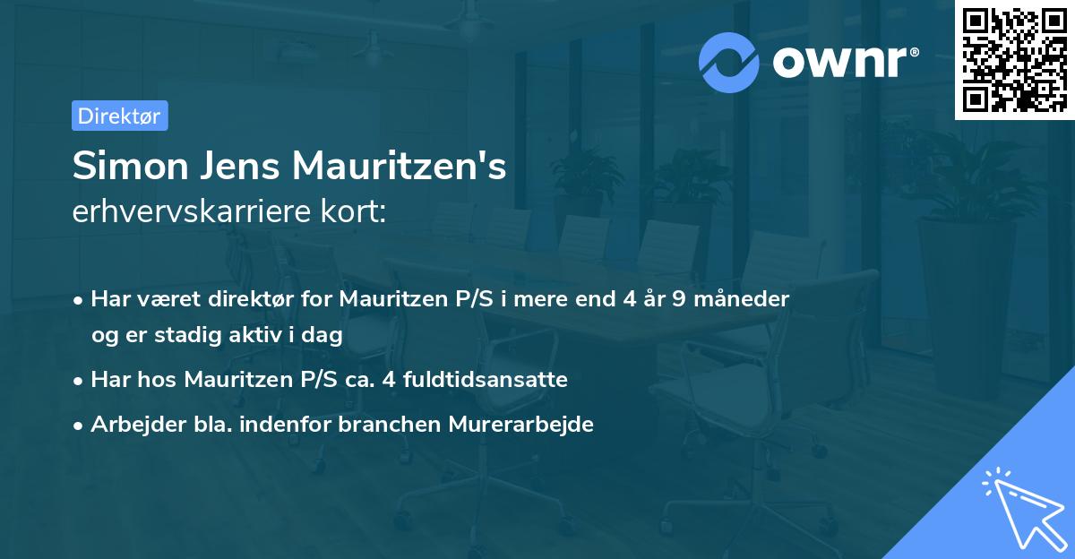 Simon Jens Mauritzen's erhvervskarriere kort