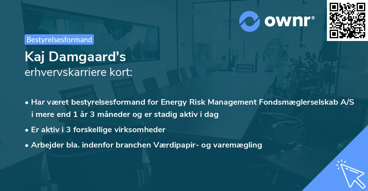 Kaj Damgaard's erhvervskarriere kort