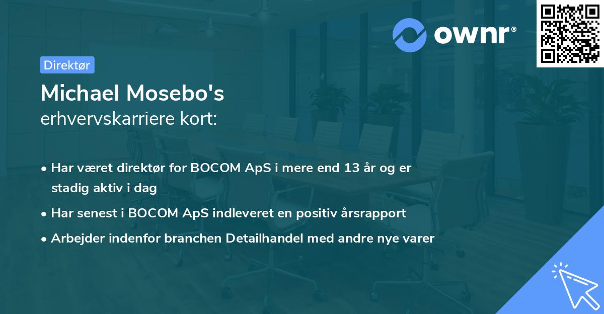 Michael Mosebo's erhvervskarriere kort