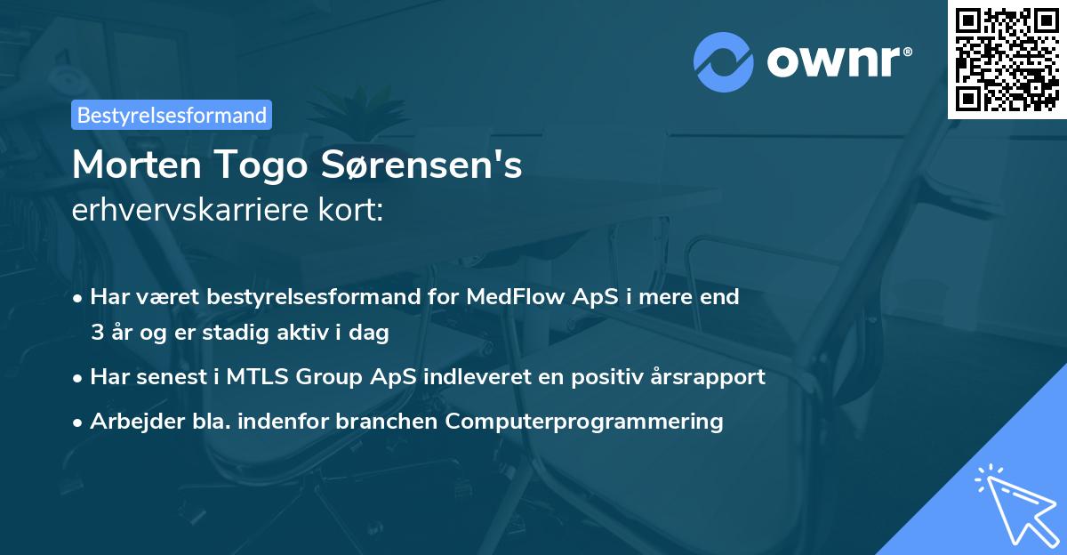 Morten Togo Sørensen's erhvervskarriere kort