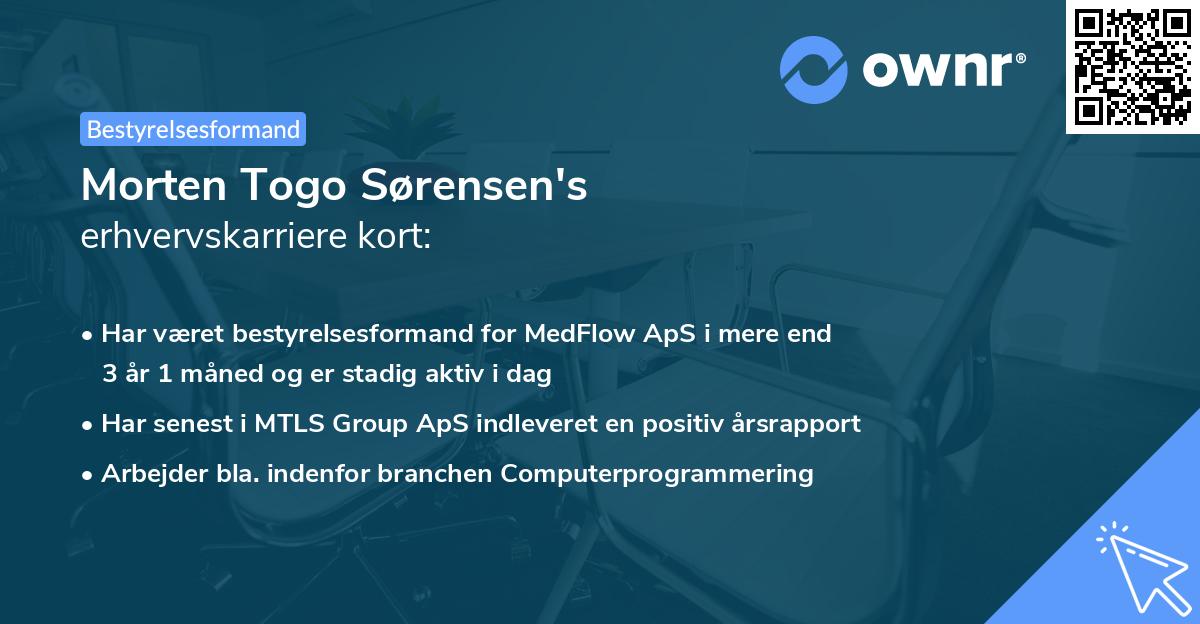 Morten Togo Sørensen's erhvervskarriere kort