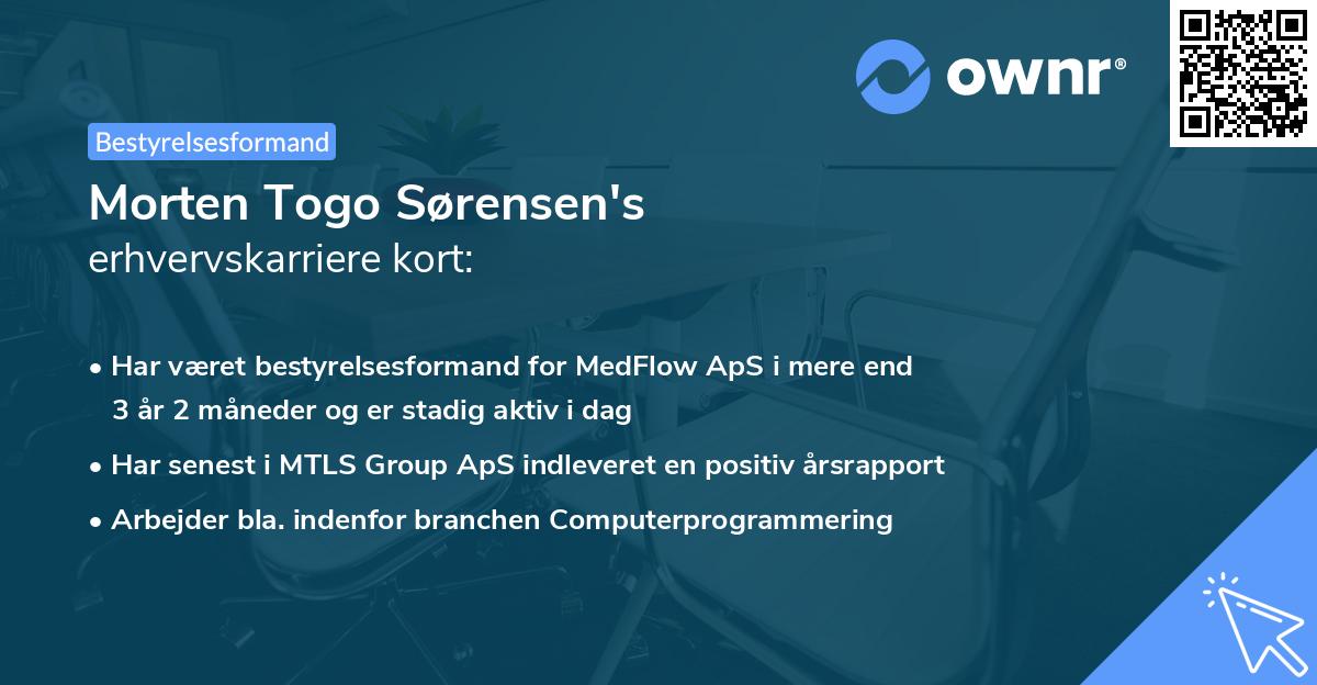 Morten Togo Sørensen's erhvervskarriere kort