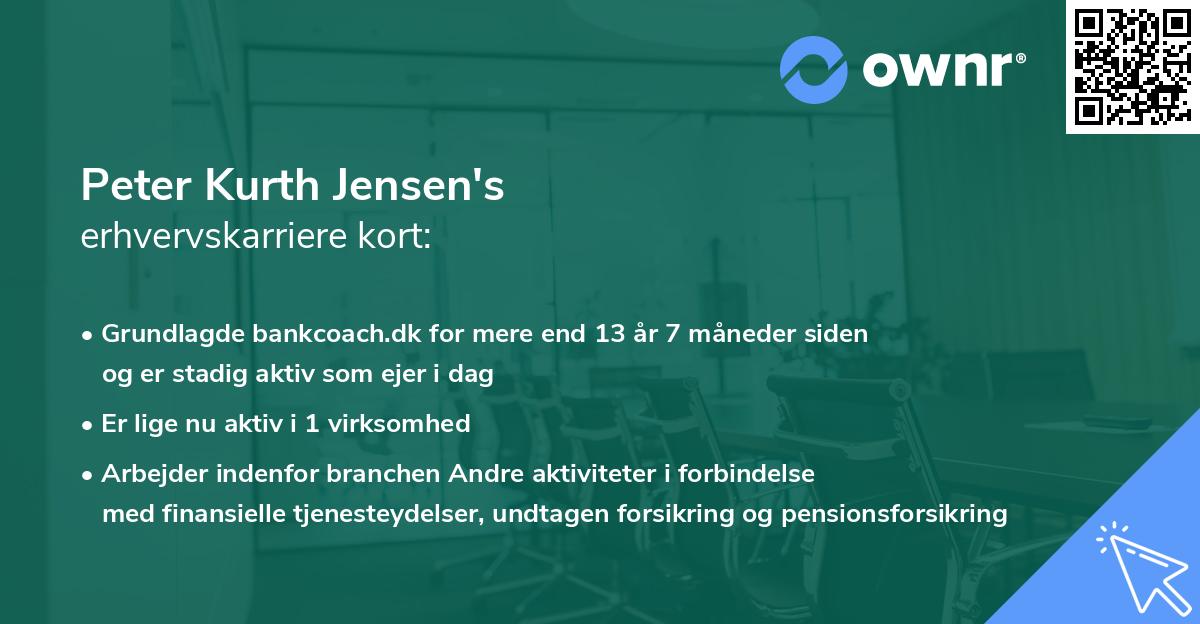 Peter Kurth Jensen's erhvervskarriere kort