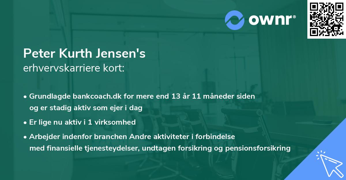Peter Kurth Jensen's erhvervskarriere kort
