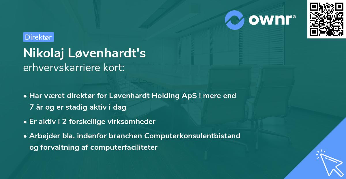Nikolaj Løvenhardt's erhvervskarriere kort