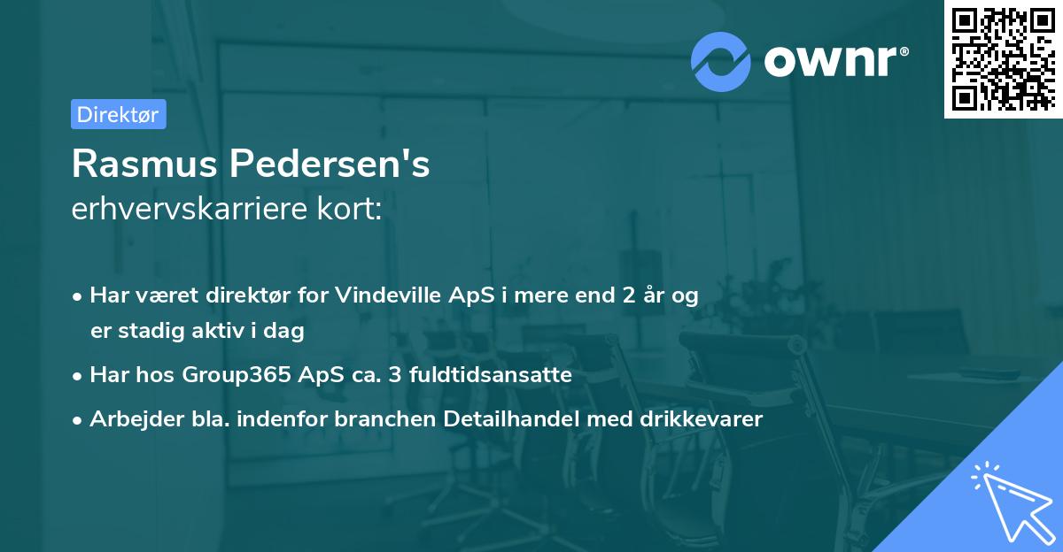 Rasmus Pedersen's erhvervskarriere kort
