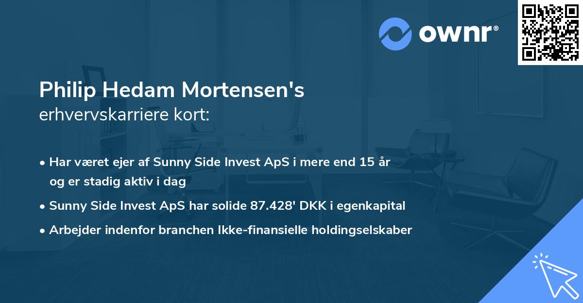 Philip Hedam Mortensen's erhvervskarriere kort