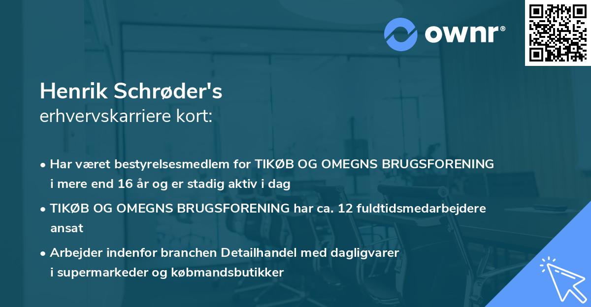 Henrik Schrøder's erhvervskarriere kort