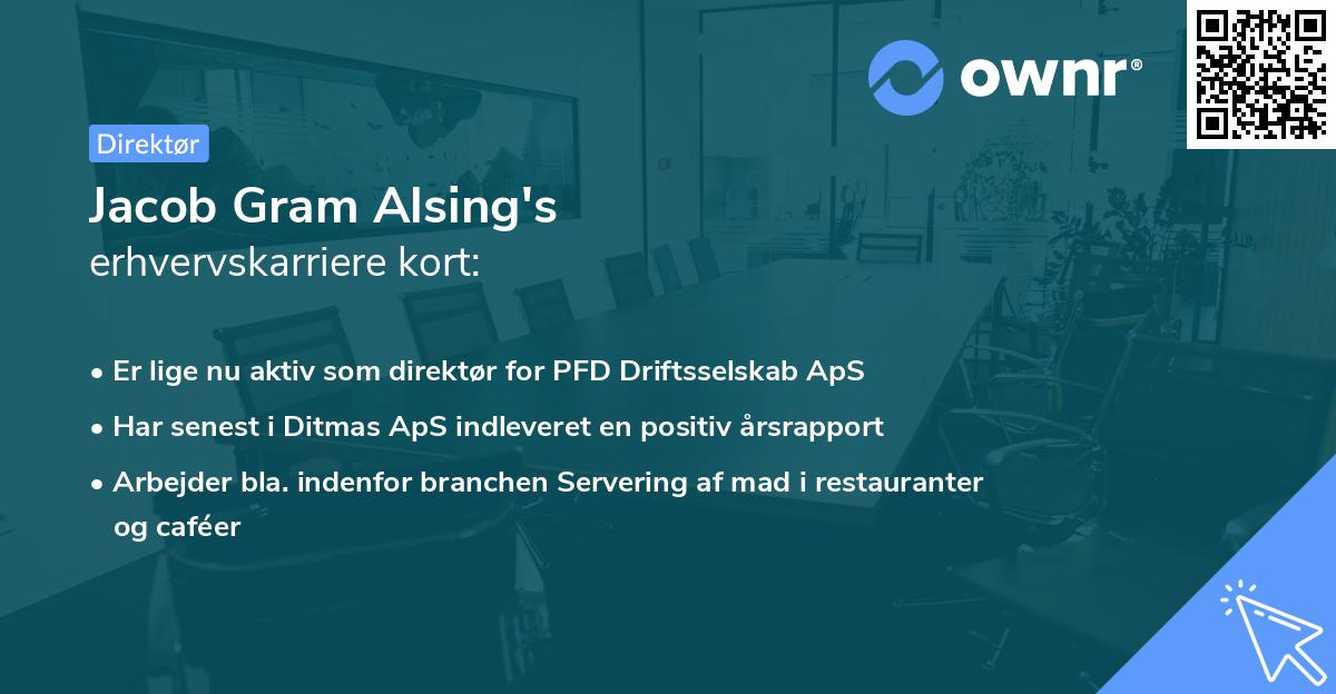 Jacob Gram Alsing's erhvervskarriere kort