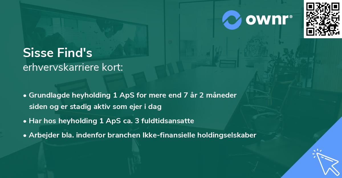 Sisse Find's erhvervskarriere kort