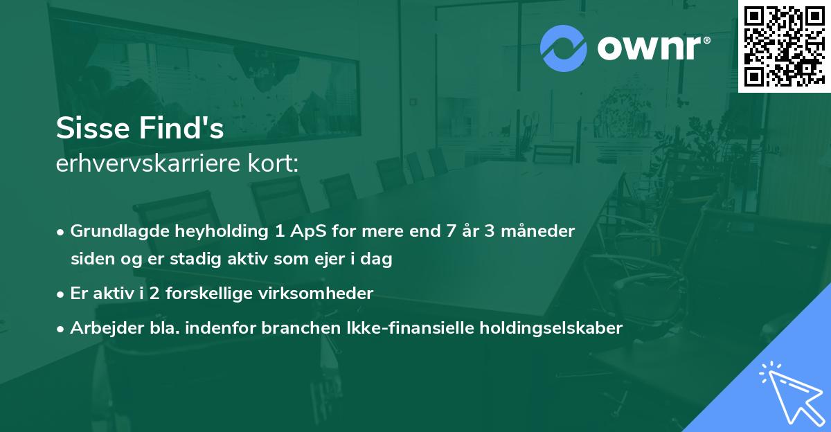 Sisse Find's erhvervskarriere kort