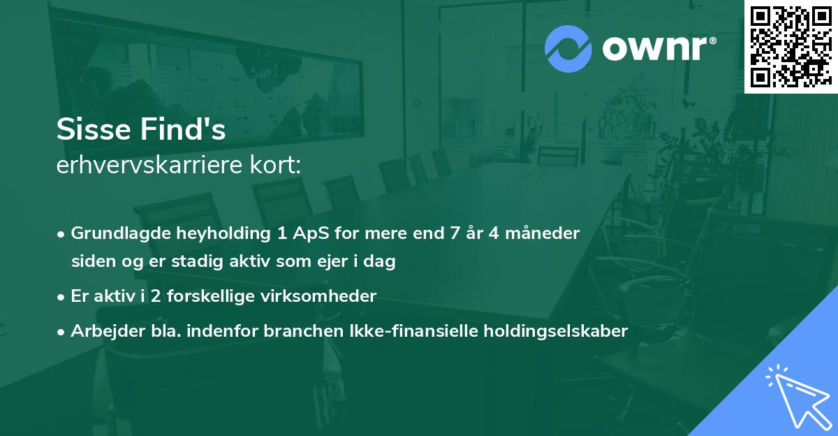 Sisse Find's erhvervskarriere kort