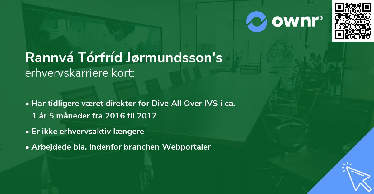 Rannvá Tórfríd Jørmundsson's erhvervskarriere kort