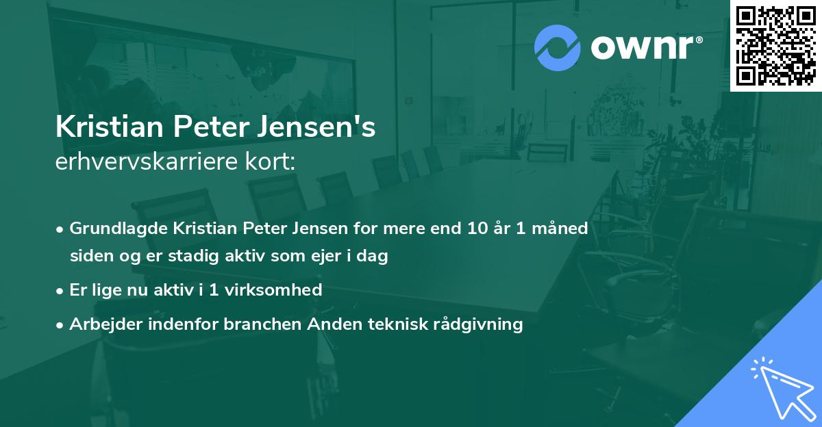 Kristian Peter Jensen's erhvervskarriere kort