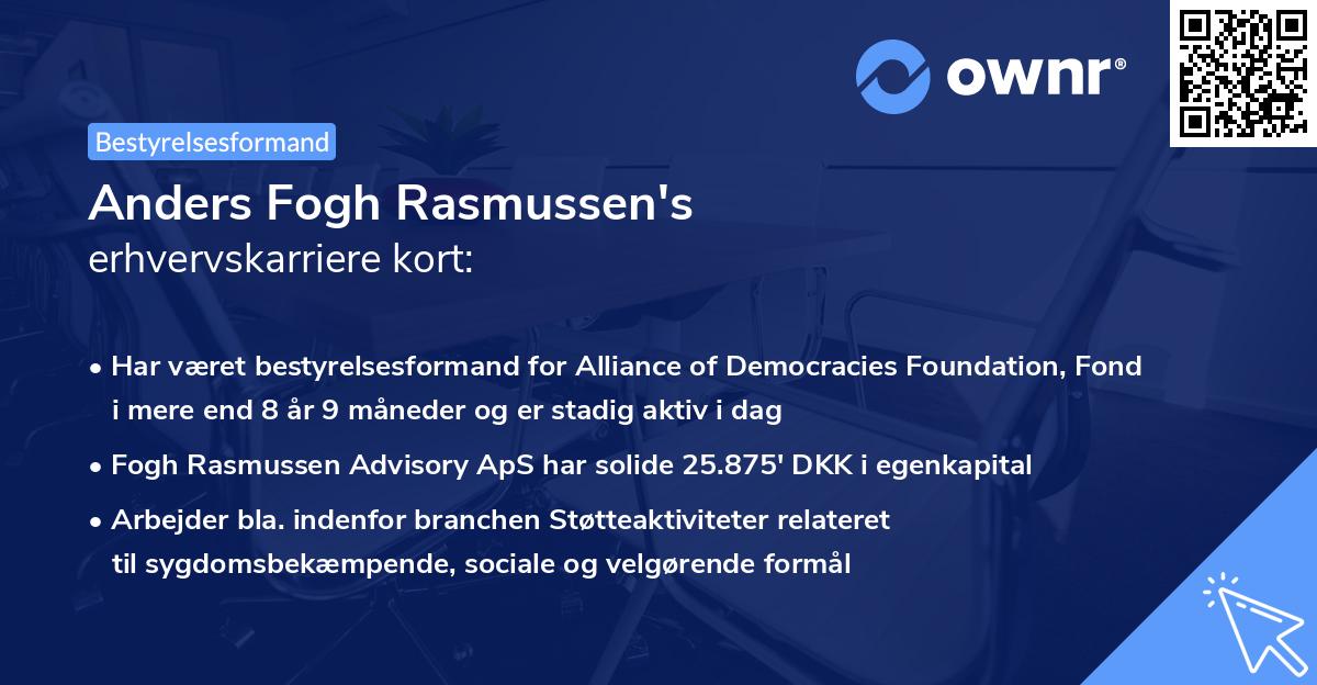 Anders Fogh Rasmussen's erhvervskarriere kort