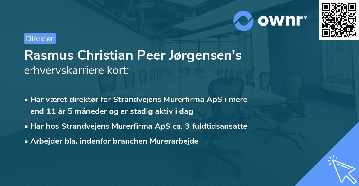 Rasmus Christian Peer Jørgensen's erhvervskarriere kort