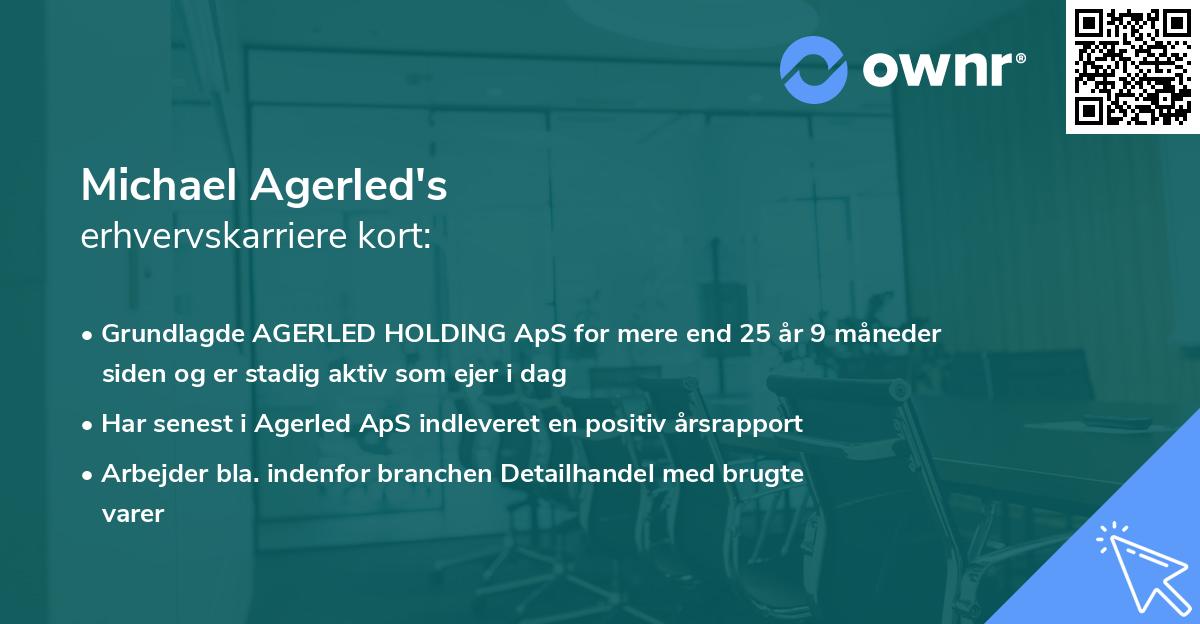 Michael Agerled's erhvervskarriere kort