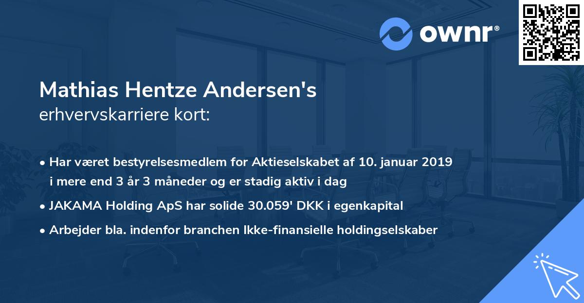 Mathias Hentze Andersen's erhvervskarriere kort