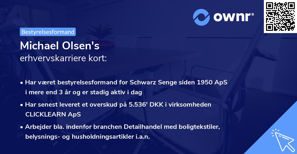 Michael Olsen's erhvervskarriere kort