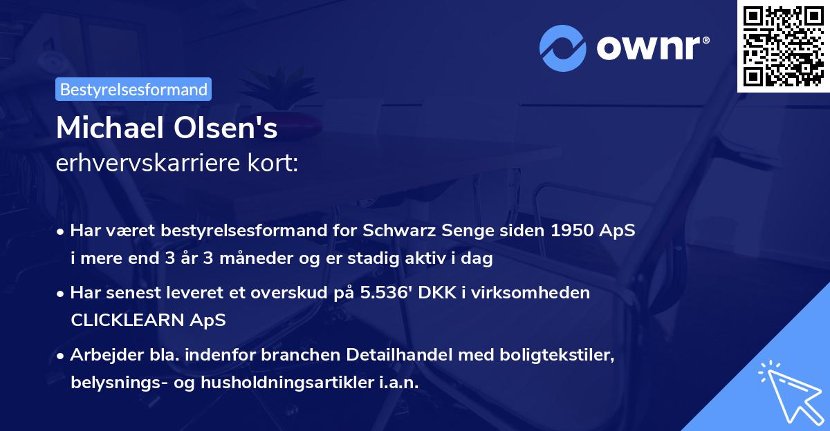 Michael Olsen's erhvervskarriere kort