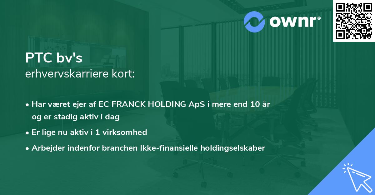 PTC bv's erhvervskarriere kort