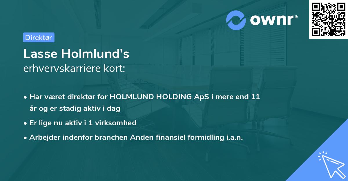 Lasse Holmlund's erhvervskarriere kort