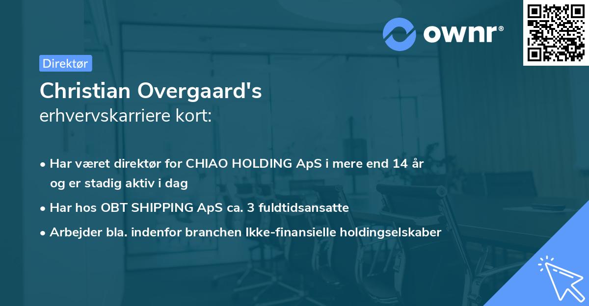 Christian Overgaard's erhvervskarriere kort