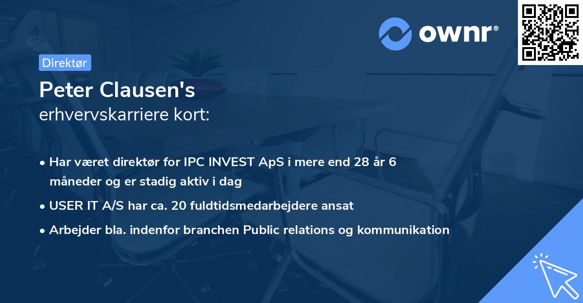 Peter Clausen's erhvervskarriere kort