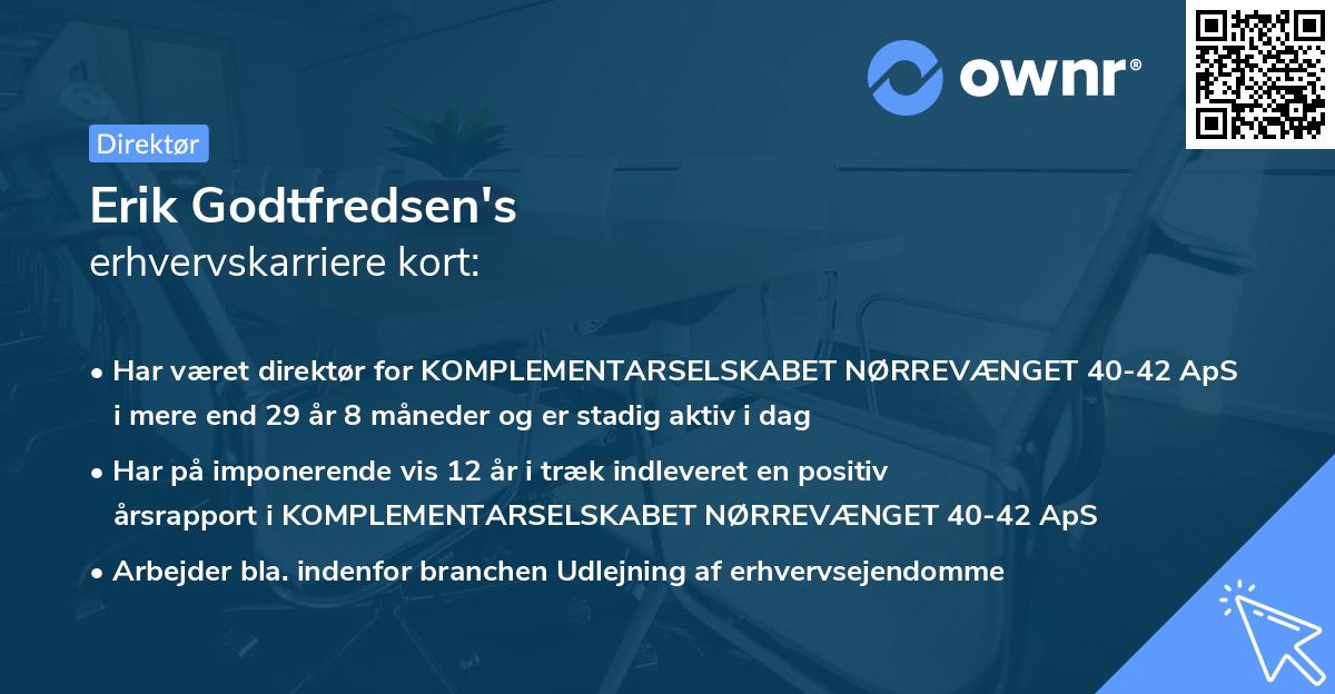 Erik Godtfredsen's erhvervskarriere kort