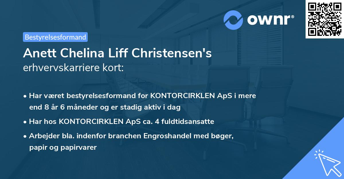 Anett Chelina Liff Christensen's erhvervskarriere kort