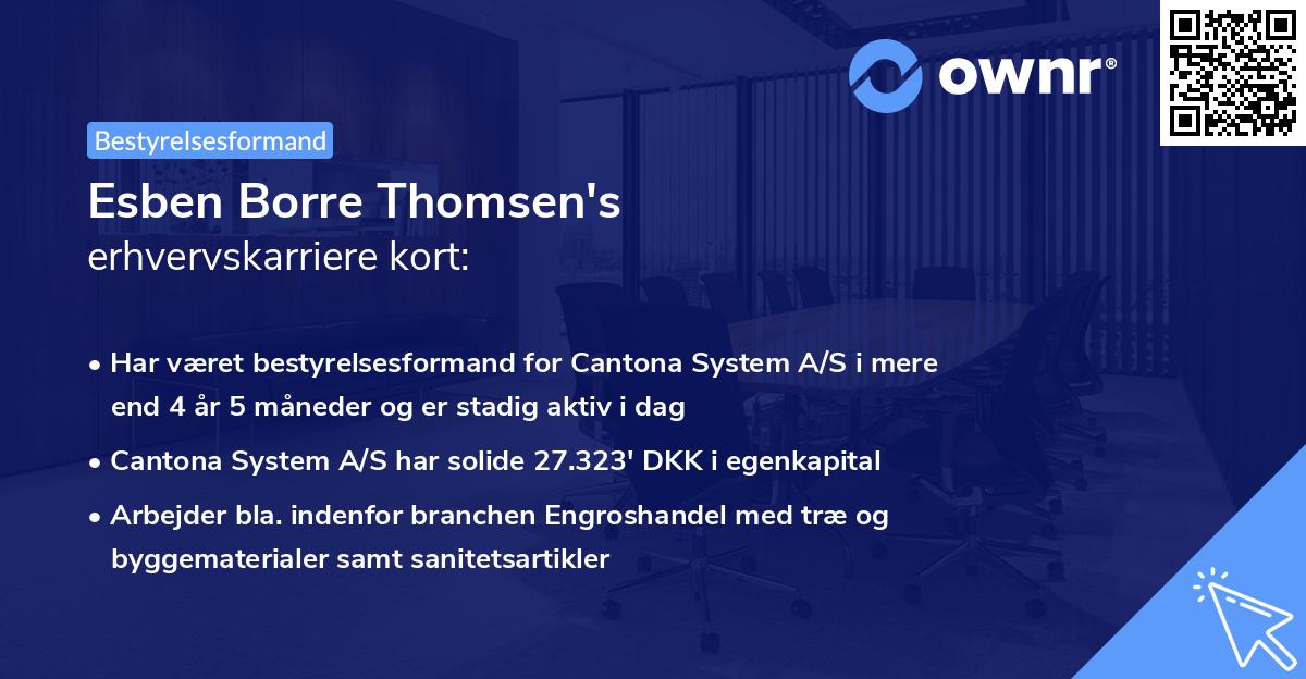Esben Borre Thomsen's erhvervskarriere kort