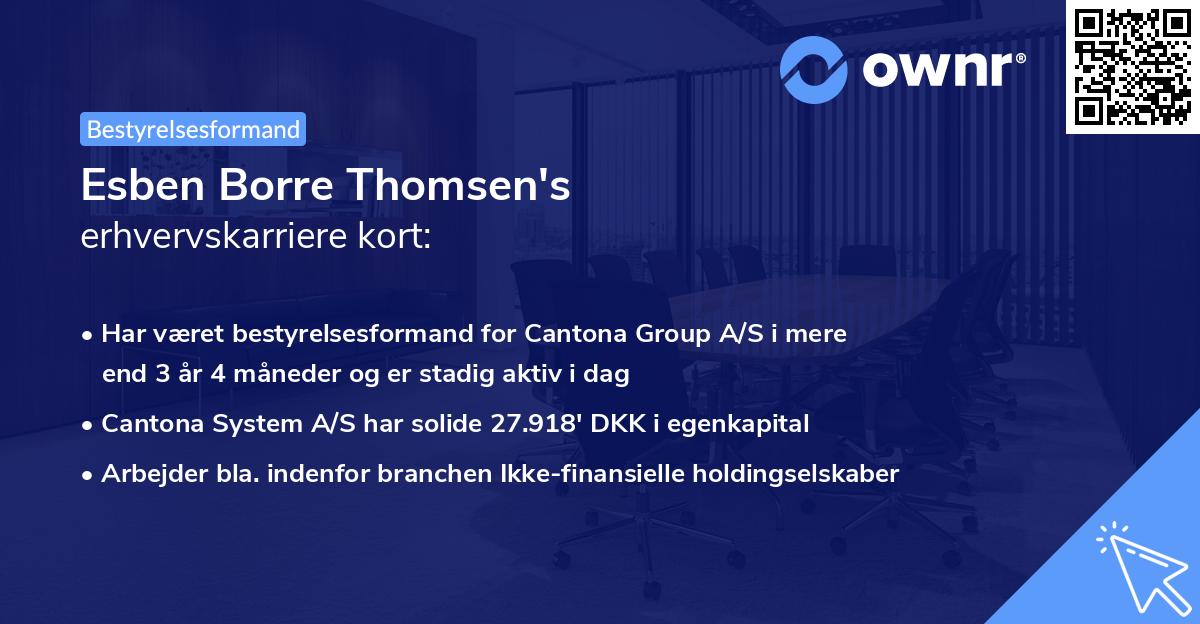 Esben Borre Thomsen's erhvervskarriere kort