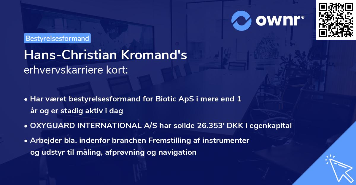 Hans-Christian Kromand's erhvervskarriere kort