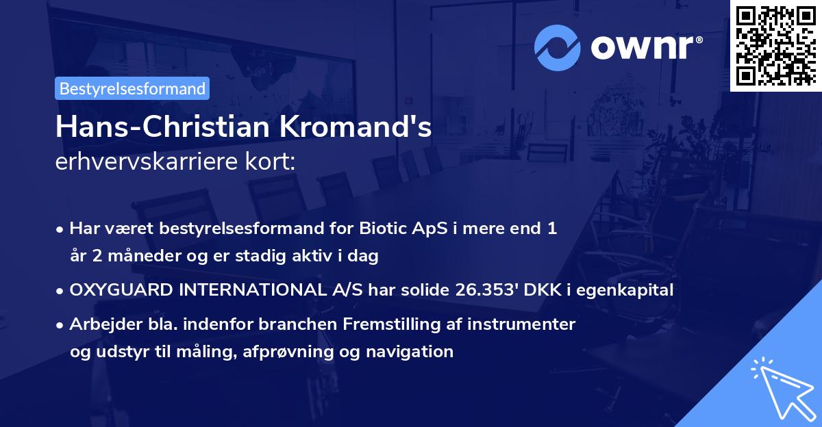 Hans-Christian Kromand's erhvervskarriere kort