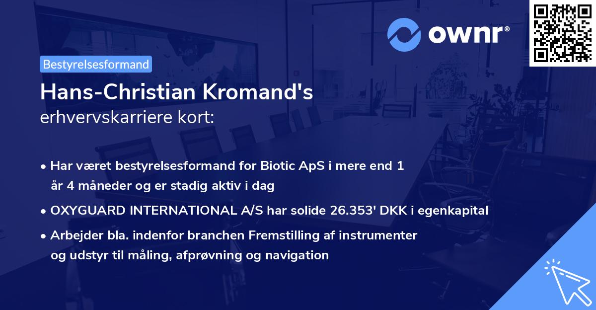 Hans-Christian Kromand's erhvervskarriere kort