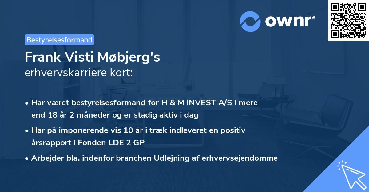 Frank Visti Møbjerg's erhvervskarriere kort
