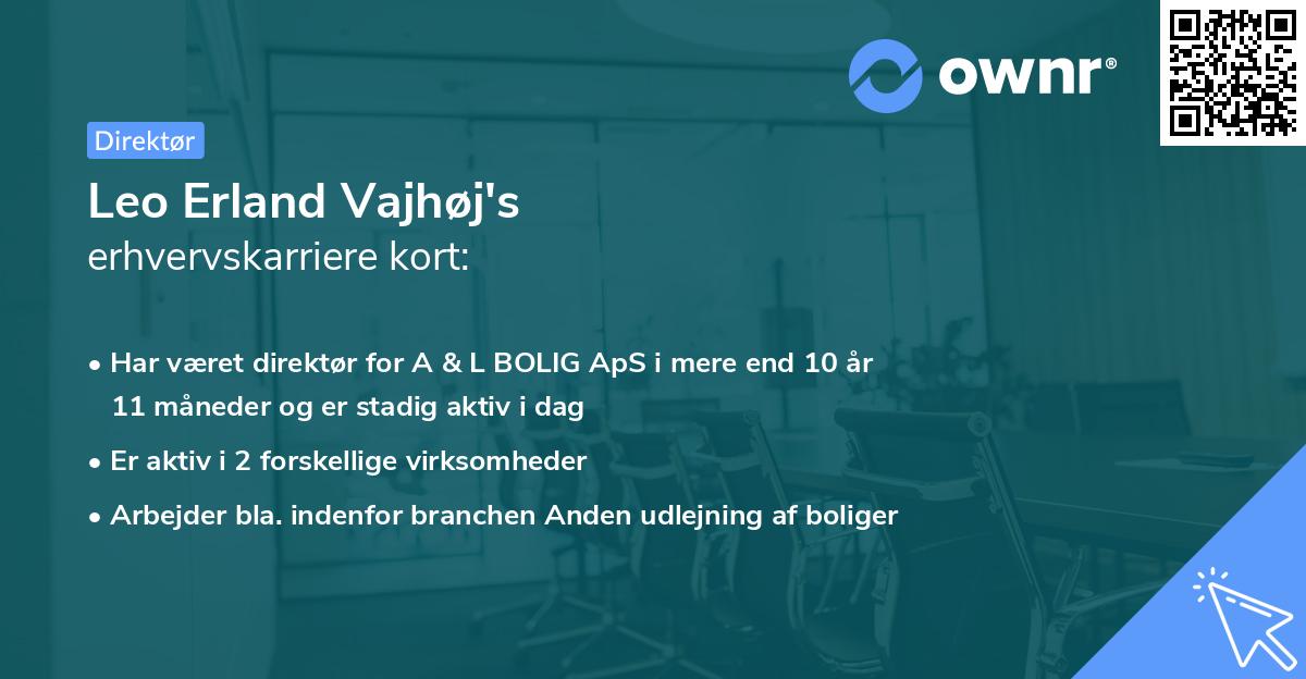 Leo Erland Vajhøj's erhvervskarriere kort