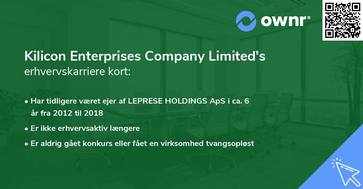 Kilicon Enterprises Company Limited's erhvervskarriere kort