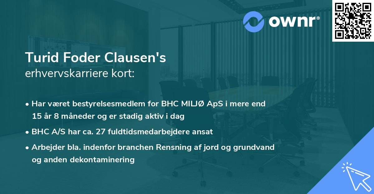 Turid Foder Clausen's erhvervskarriere kort
