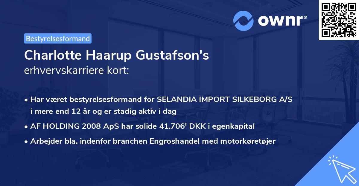 Charlotte Haarup Gustafson's erhvervskarriere kort