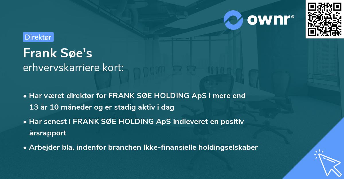 Frank Søe's erhvervskarriere kort