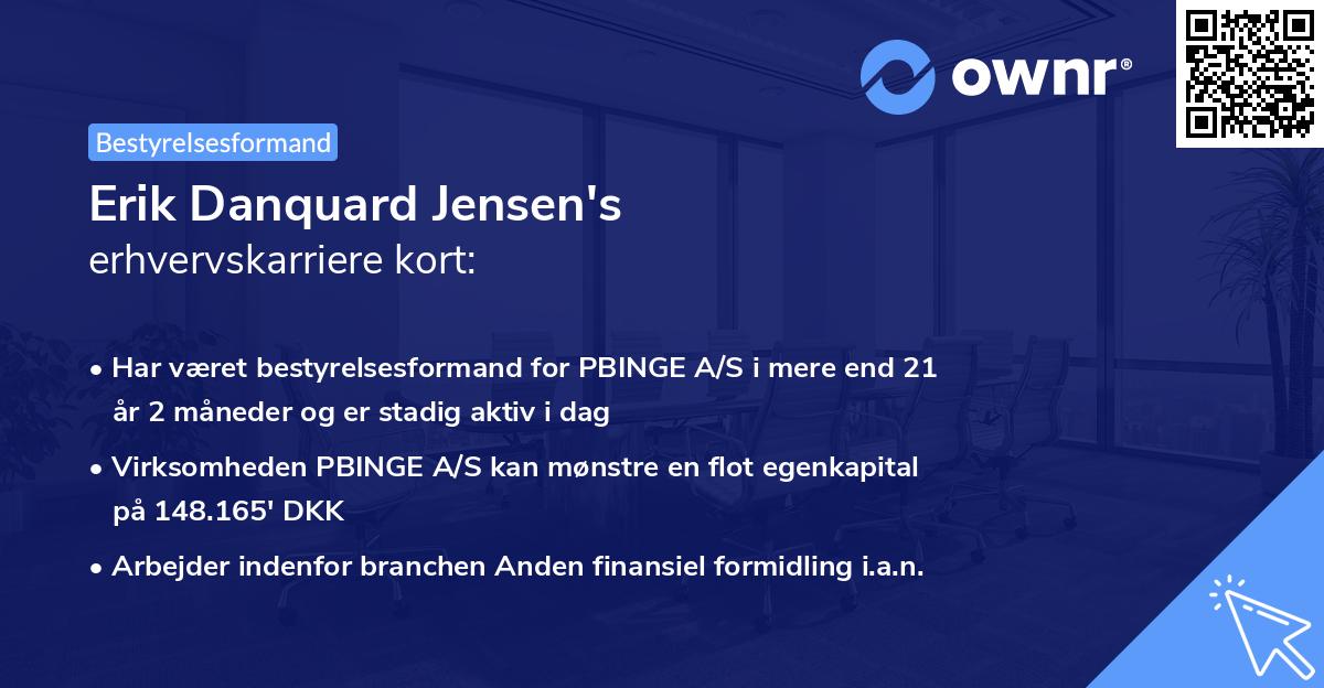 Erik Danquard Jensen's erhvervskarriere kort