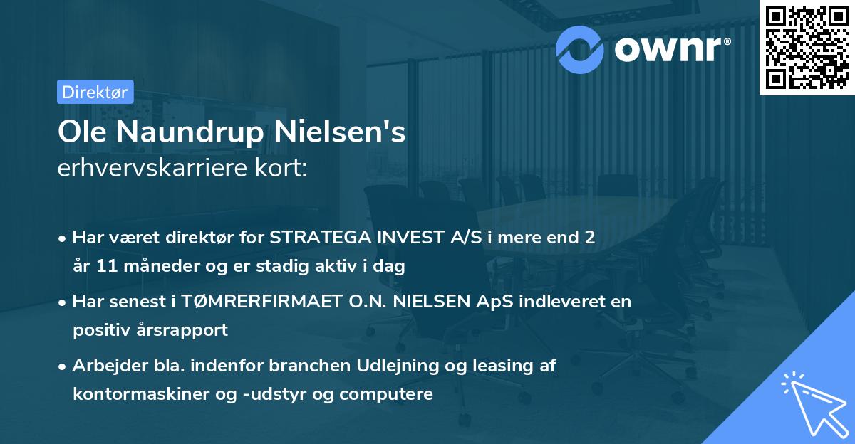 Ole Naundrup Nielsen's erhvervskarriere kort